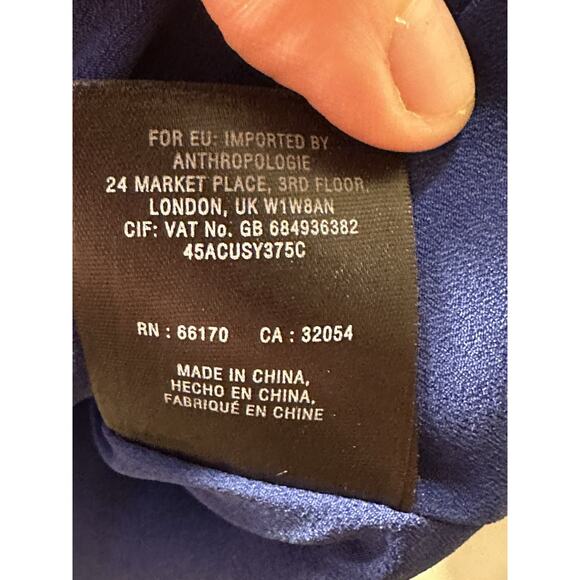 Anthropologie Maeve - Rokin Polka Dot Blue Crisscross Back Casual Dress sz 0 - Picture 13 of 13